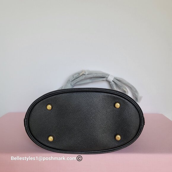 COACH Willow Polished Pebbled Leather Bucket Shoulder Bag- Black ⭐ - Picture 9 of 16